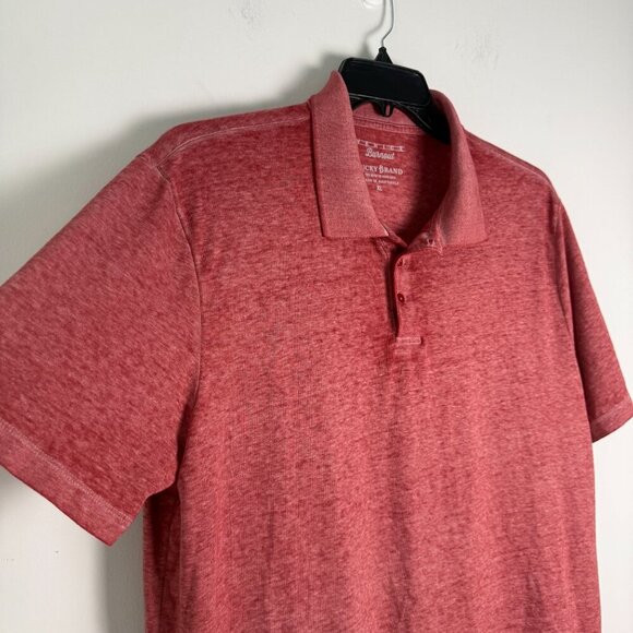 Lucky Brand Polo Mens Venice Burnout Shirt Mars Red Size XL - Picture 2 of 11